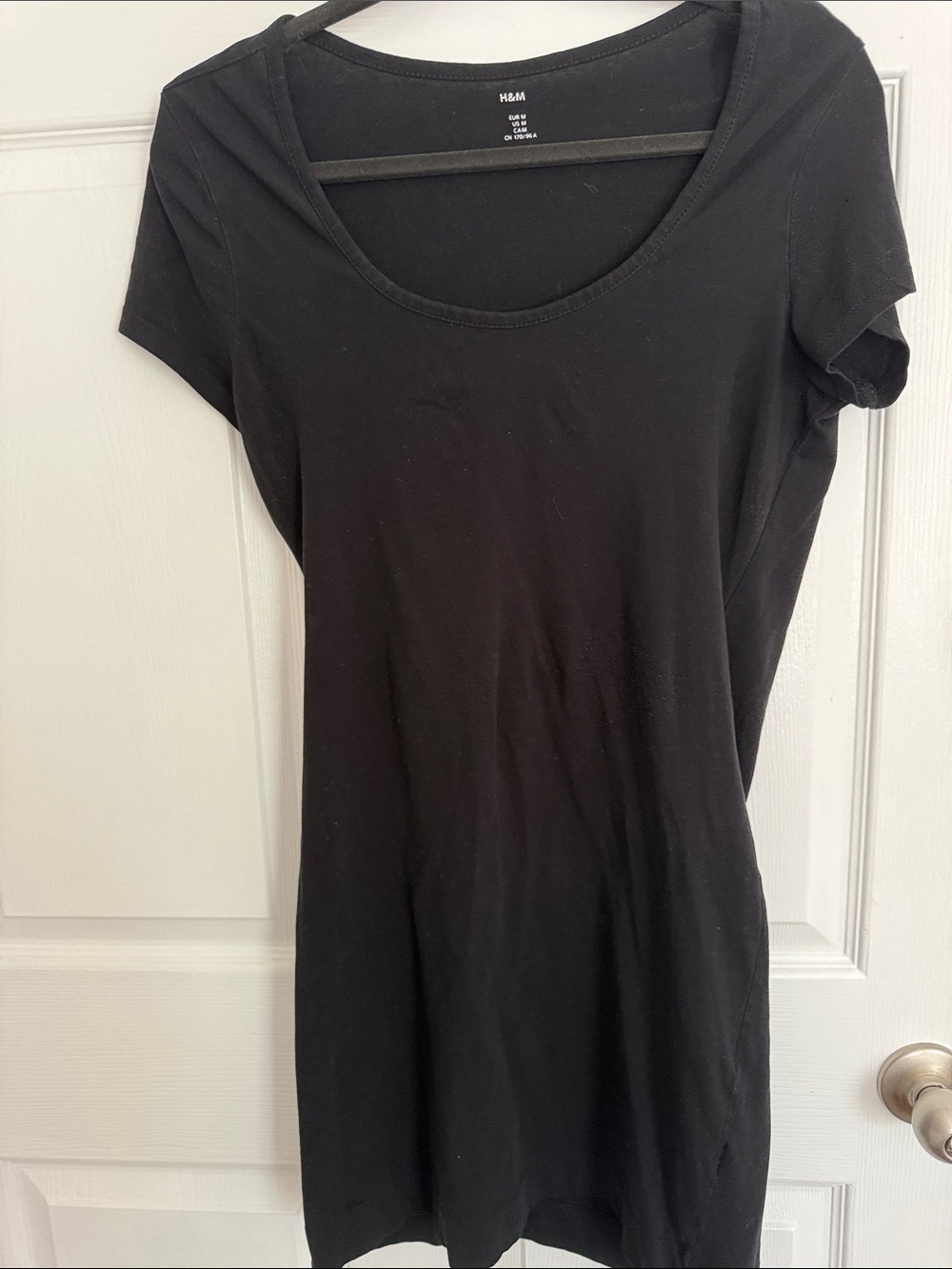 H&M Black Scoop Neck Short Sleeve Dress Tee
